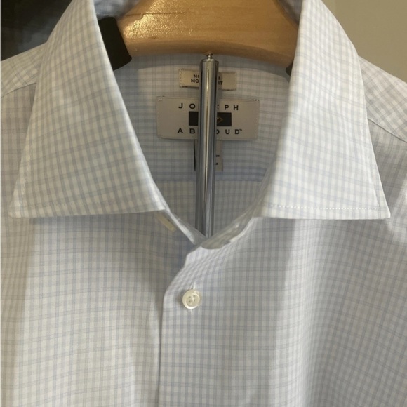 Joseph Abboud Blue & White Checkered Non-Iron Modern Fit Dress Shirt S:16 34/35 - Picture 2 of 5